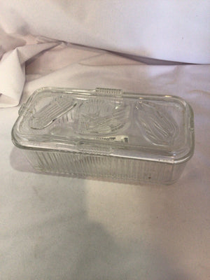 Refrigerator Clear Glass Vegetable Dish