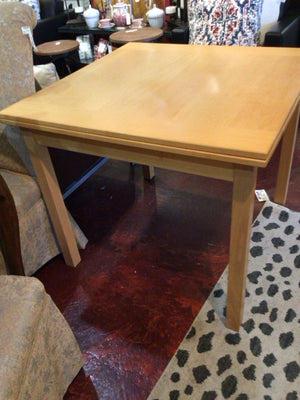 Crate & Barrel Dining Wood Expandable Tan Table