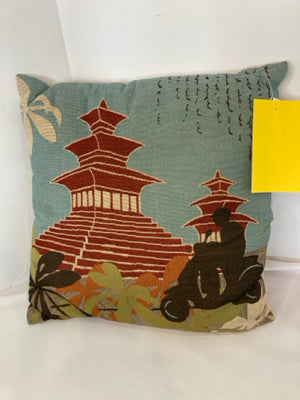 Multi-Color Polyester Scene Pillow