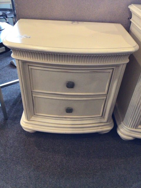 Stanley 2 Drawer As Is Cream Nightstand