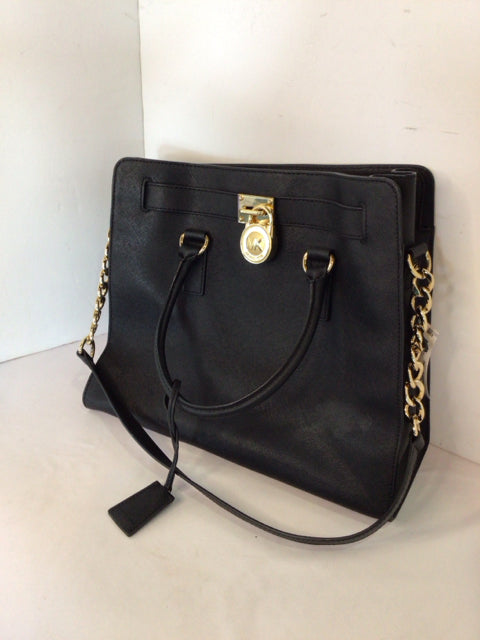 Michael Kors Leather Black/Gold Purse