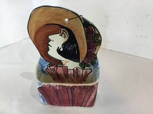 Multi Ceramic Woman Wall Pocket