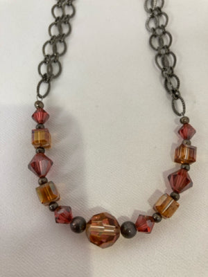Chain Amber Beaded Necklace