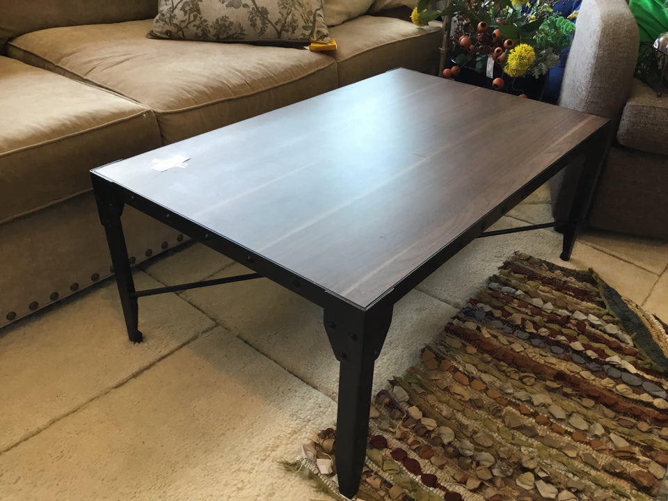 Cort Furniture Coffee Wood/Metal Industrial Brown/black Table