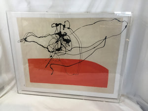 Abstract White/Red Shadow Box Framed Art