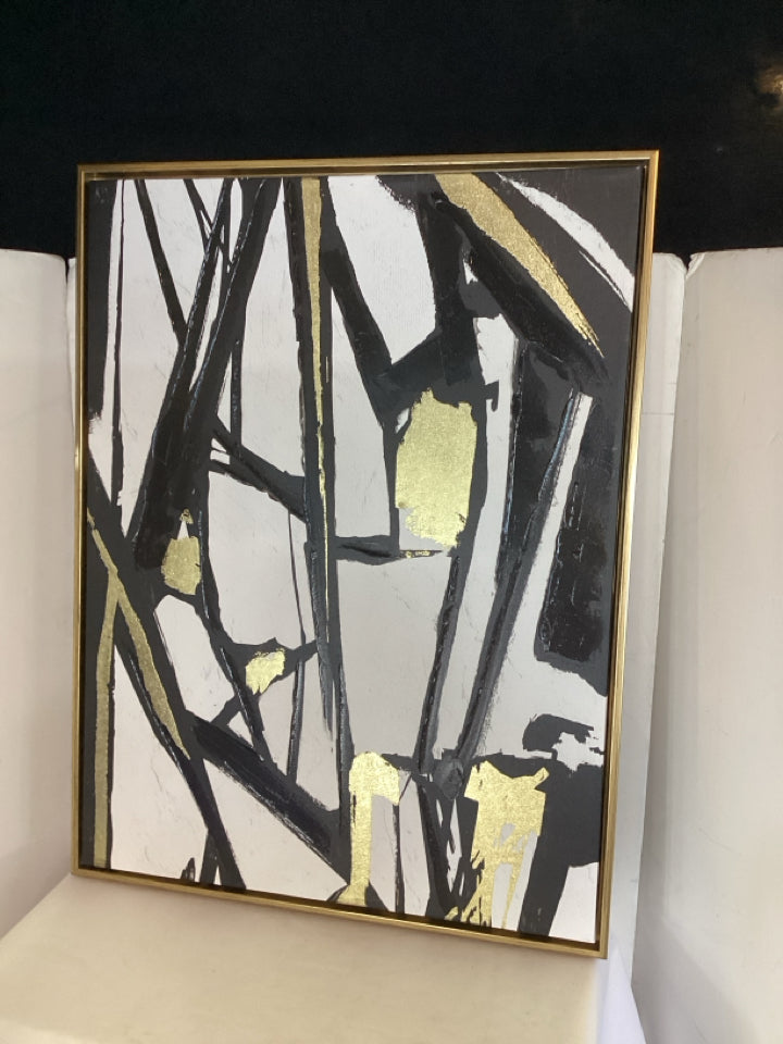 Black/Gold Modern Framed Art