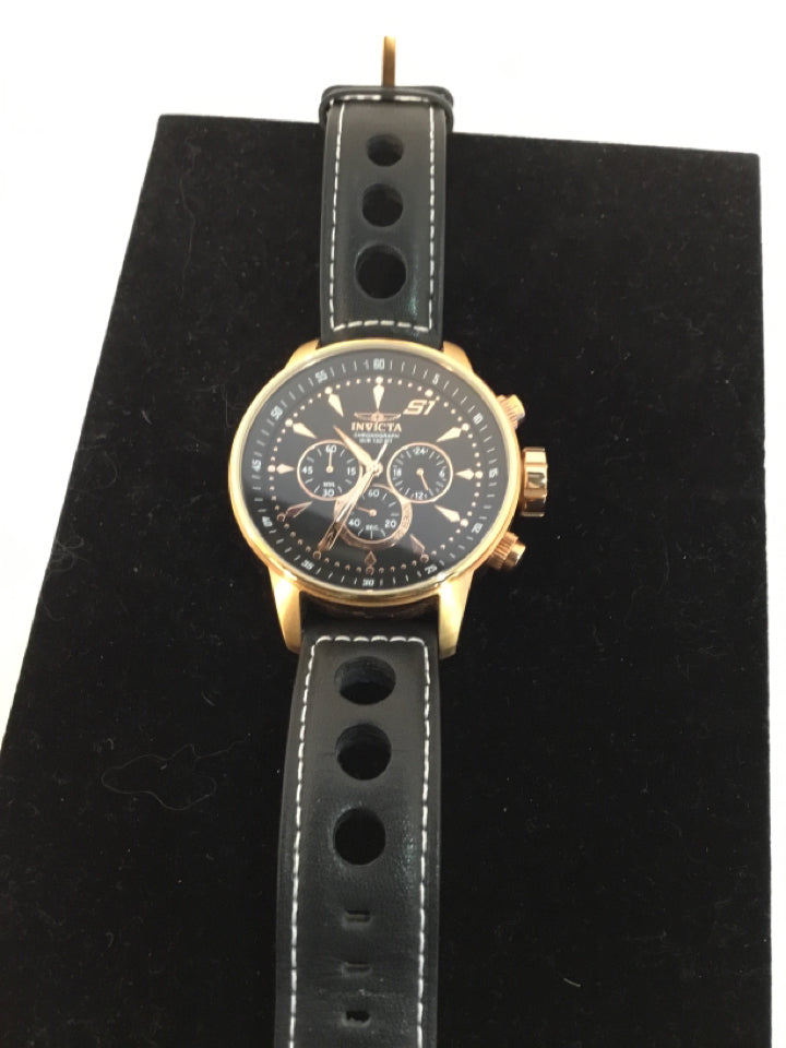 Invicta Men's Gold & Black Stainless Steel Watch
