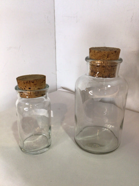 Pair Clear Glass Bottle Set