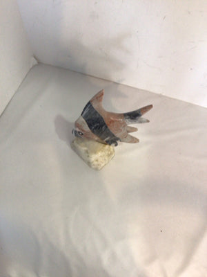 Gray/White Stone Fish Figurine
