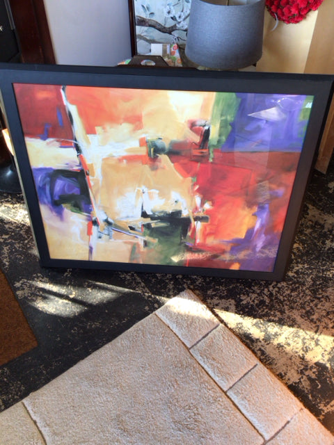 Abstract Multi-Color Person Framed Art