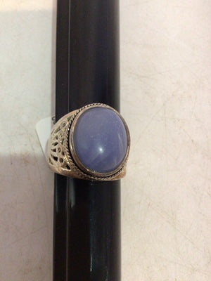 Sterling Silver Blue Chalcedony Ring
