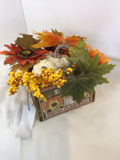 Fall Multi-Color Wood Faux Flowers Holiday Item
