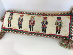 Pillow Red/Green Polyester Nutcracker Holiday Item