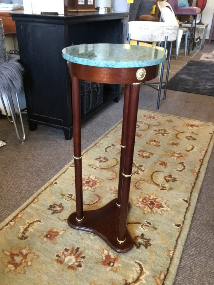 Green/Brown Marble Top Plant Stand