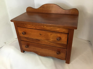 Brown Wood 2 Drawers Jewelry Box