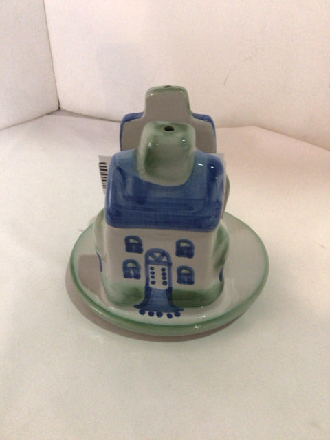Hadley Gray/Blue Ceramic House Napkin Holder