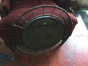 Black Metal Round Mirror