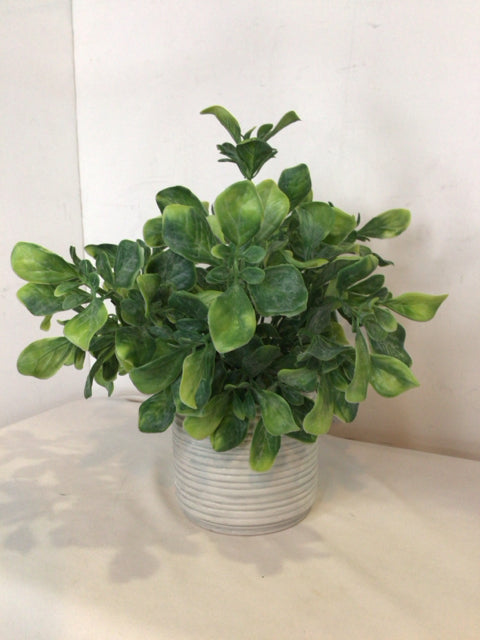 White/Green In Pot Faux Plant
