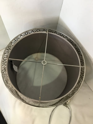 Silver Metal Cut Out Lamp Shade
