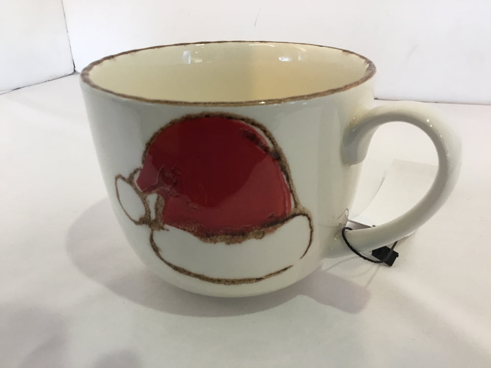Christmas White/Red Ceramic Mug Santa Holiday Item