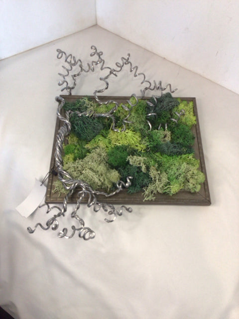 Green/Silver Moss Framed Art