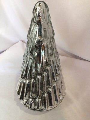 Battery Operated Silver Mercury Glass Christmas Tree Holiday Item