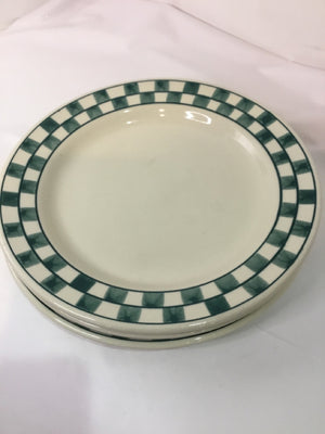 Hartstone White/Green Stoneware Set of 9 Plate Set