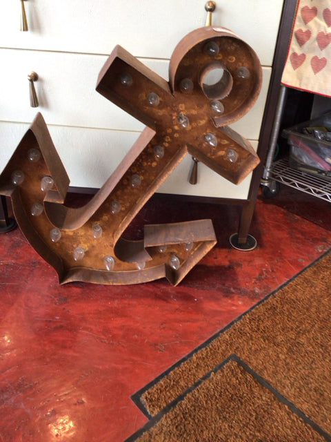 Industrial Rust Metal Anchor Sign