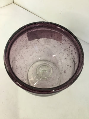 Purple Glass Pedestal Bowl