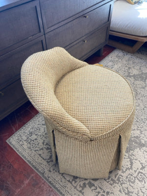 Vanity Upholstered Checkerboard Tan/Cream Chair