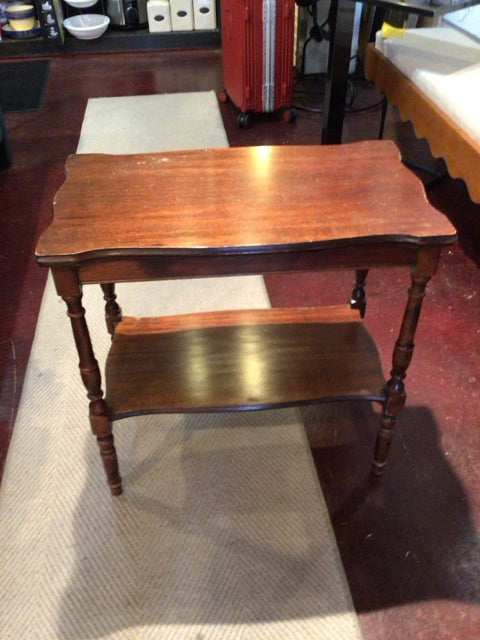 Wood Tiered As Is Brown Table