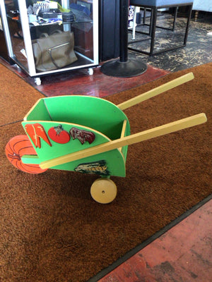 Decorative Green/multi Wood Wheelbarrow Misc