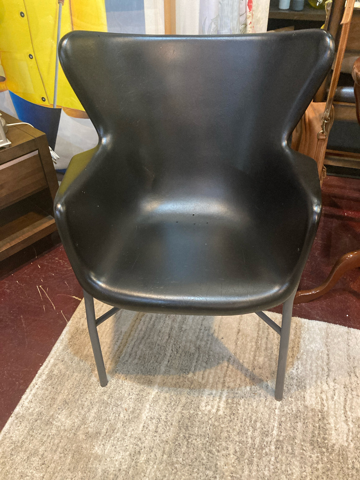 Mid-Century Fiberglass Black Chair