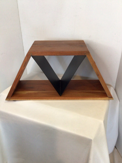 Brown/black Wood/Metal Wine Rack