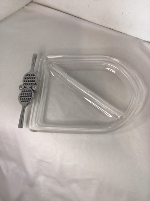 Divided Clear Acrylic Tennis Serving Dish