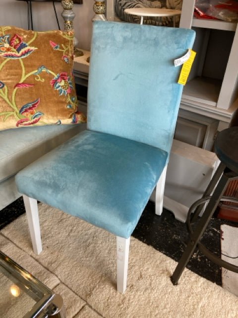 Parsons Velvet Armless Blue Chair