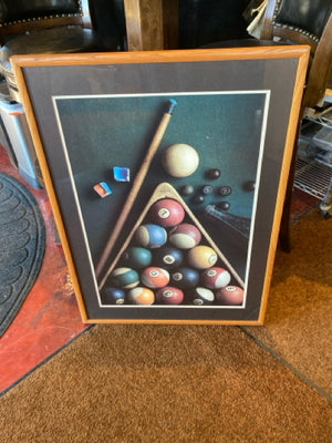 Multi-Color Pool Table Framed Art