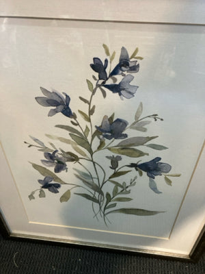 Blue/Green Flowers Framed Art