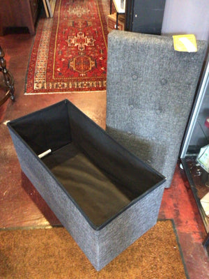 Storage Tufted Gray Bench