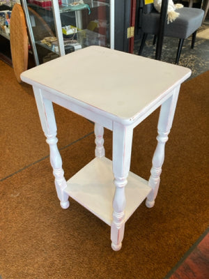 Painted Wood Tiered White Table