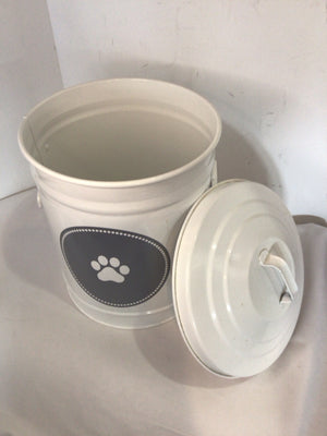 Storage White Metal Pet Can