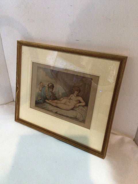 Signed Gold Frame Woman Framed Art
