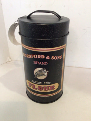Black Metal Flour Can