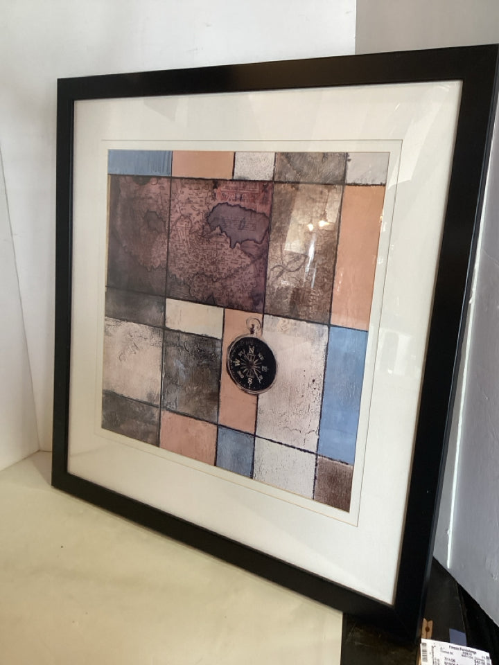 Multi-Color Geometric Framed Art