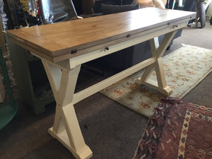 Tressel Wood Drop-Leaf Brown Table