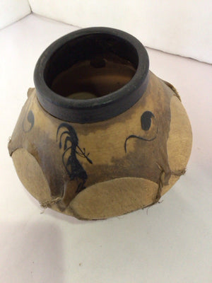 Native American Tan/Black Pottery Vase