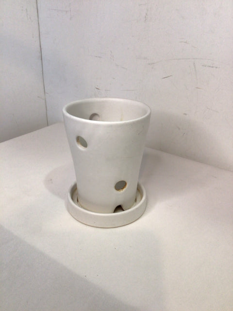 White Ceramic Orchids Planter