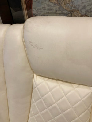 Modern Vinyl 3 piece Electric Cream Sectional Sofa 2XUP9FD6