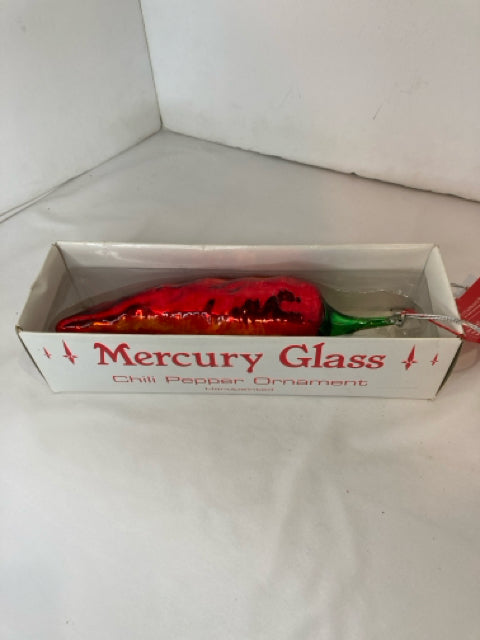 Red Mercury Glass Chilli Pepper Ornament