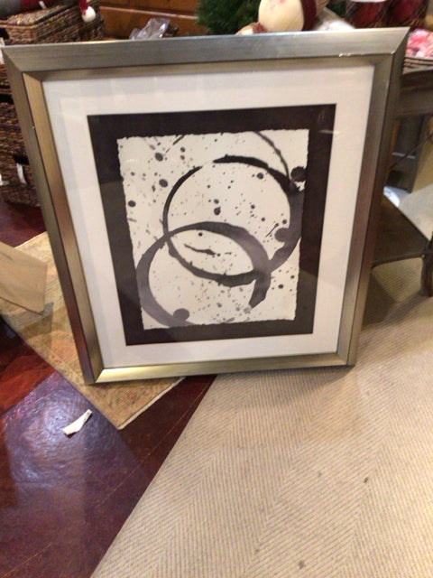 Paragon Modern Gray/Black Swirl Framed Art